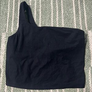 Size 8 Lululemon black ribbed asymmetrical tank